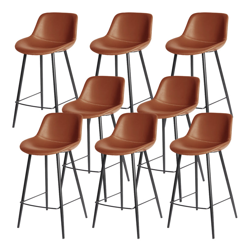 Leather Bar Stool Modern Backrest Counter Stool for Bristol with Metal Legs