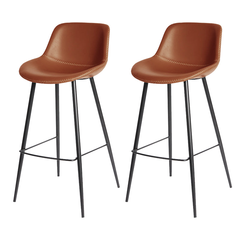 Leather Bar Stool Modern Backrest Counter Stool for Bristol with Metal Legs