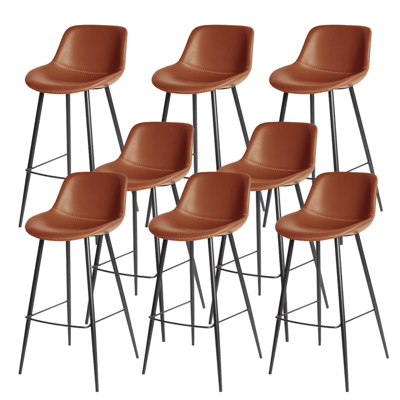 Leather Bar Stool Modern Backrest Counter Stool for Bristol with Metal Legs