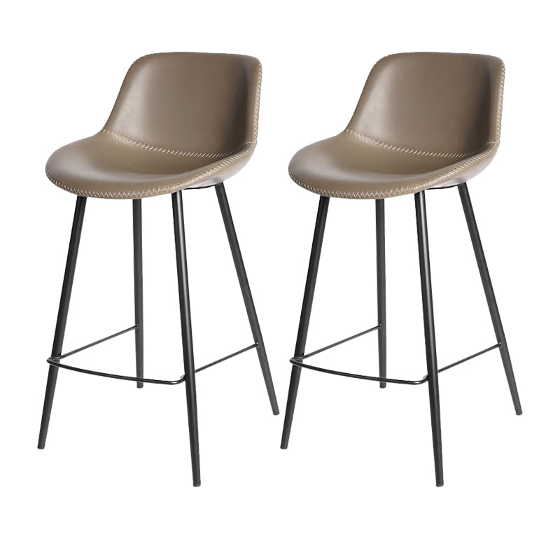 Leather Bar Stool Modern Backrest Counter Stool for Bristol with Metal Legs
