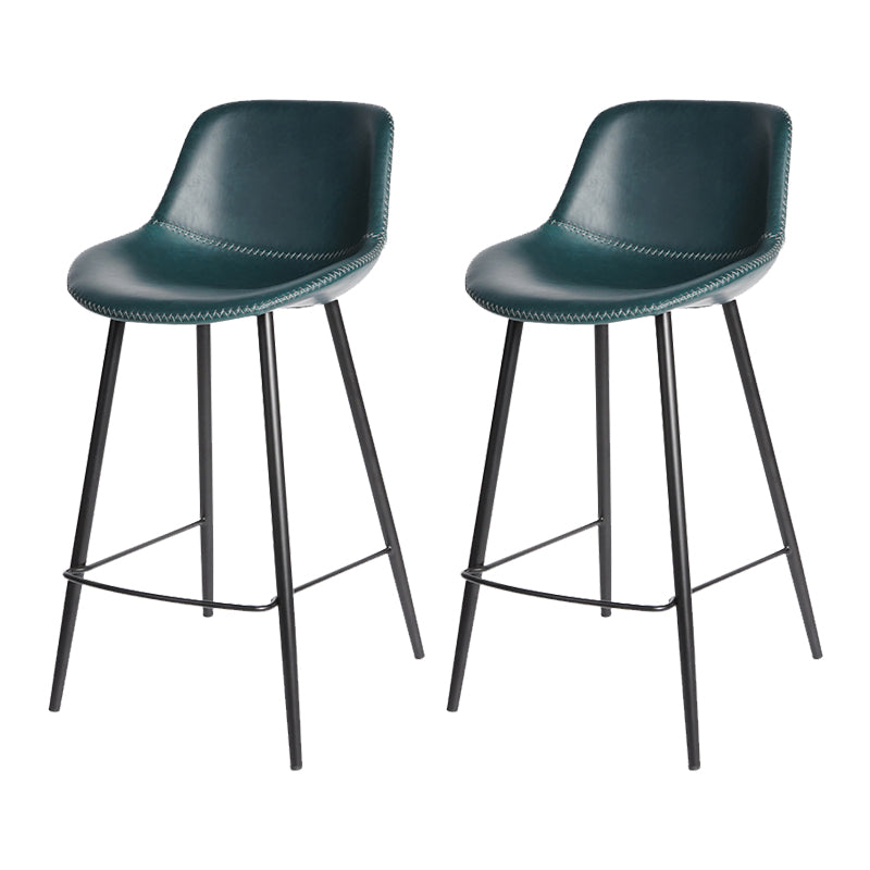 Leather Bar Stool Modern Backrest Counter Stool for Bristol with Metal Legs