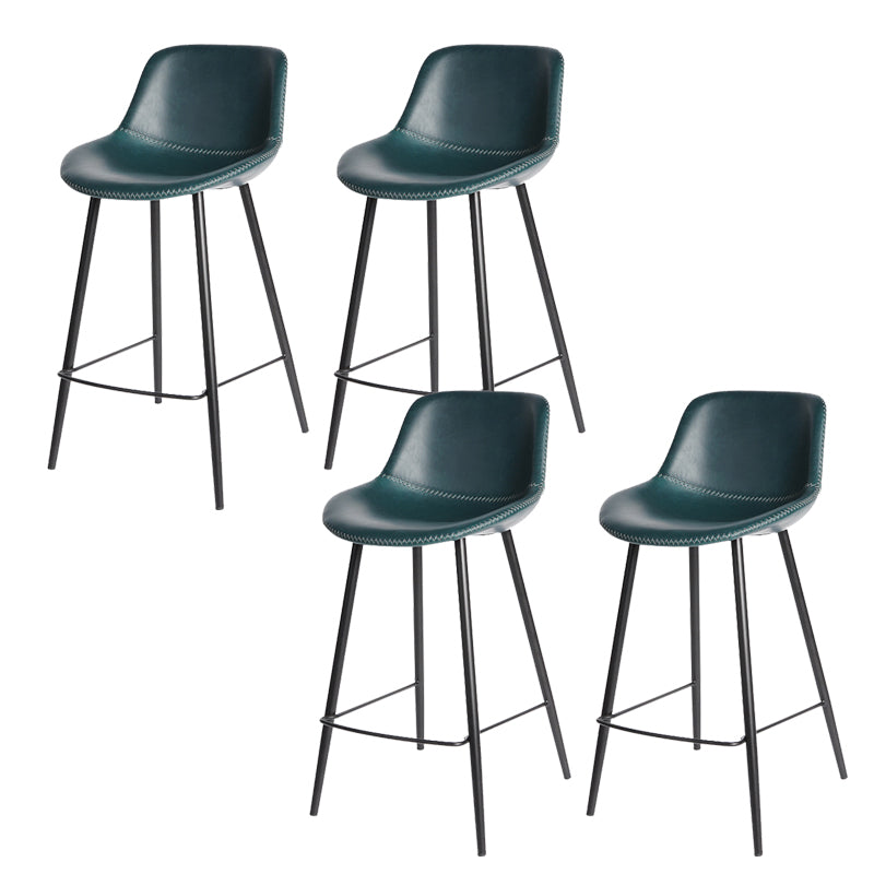 Leather Bar Stool Modern Backrest Counter Stool for Bristol with Metal Legs