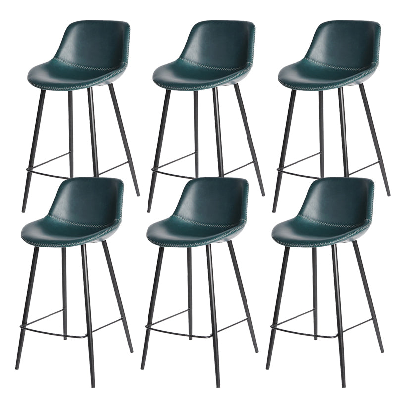 Leather Bar Stool Modern Backrest Counter Stool for Bristol with Metal Legs