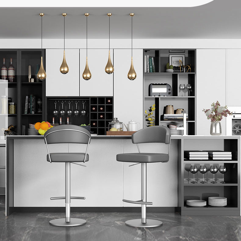 Leather Bar Stool Adjustable Backrest Counter Stool for Bristol With Cushion