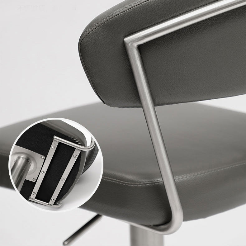 Leather Bar Stool Adjustable Backrest Counter Stool for Bristol With Cushion