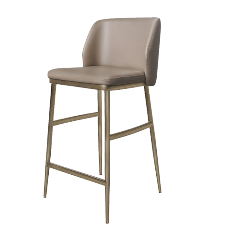 Glam Bar Stool Low Back Leather Counter Stool for Living Room