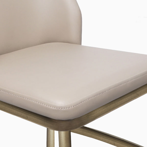 Glam Bar Stool Low Back Leather Counter Stool for Living Room