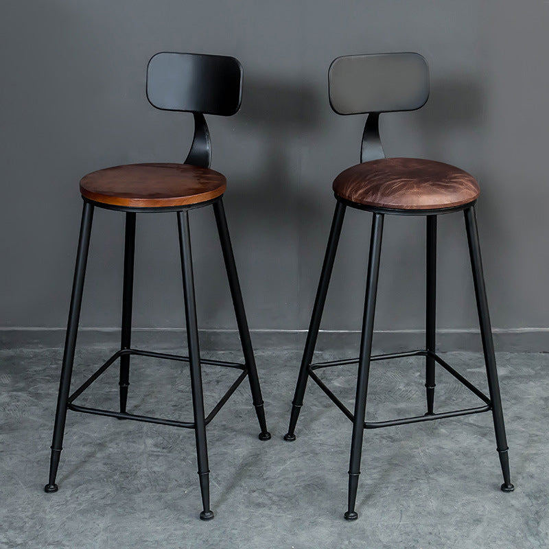 Contemporary Dining Stools Low Back Bar Stools with Footrest