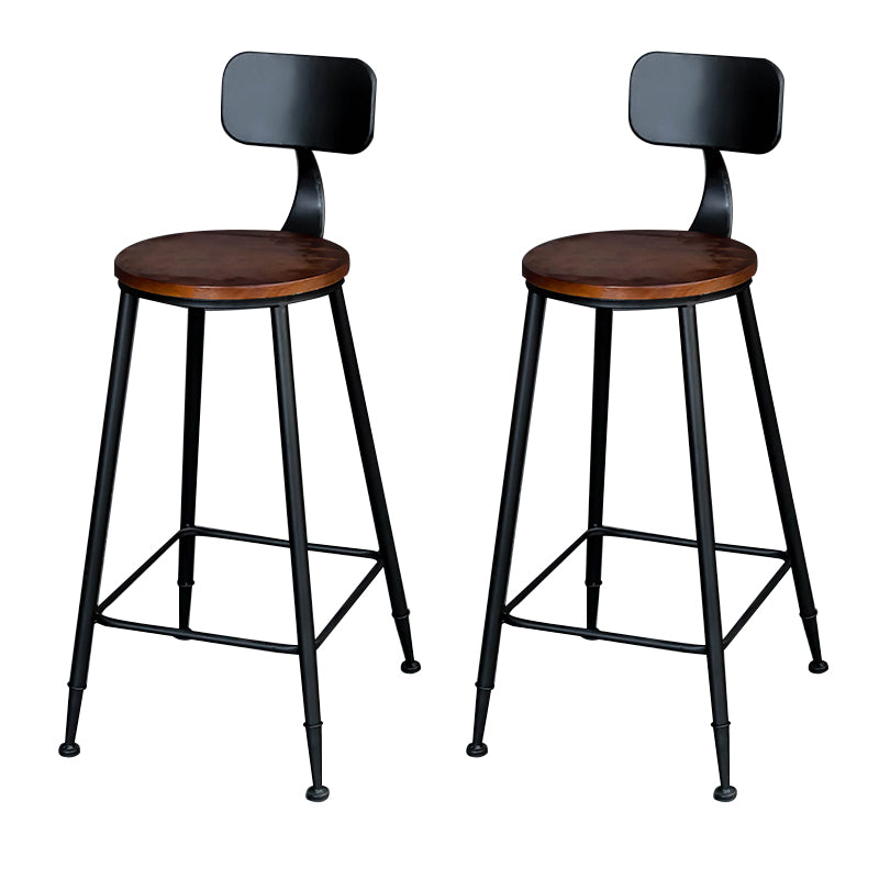 Contemporary Dining Stools Low Back Bar Stools with Footrest