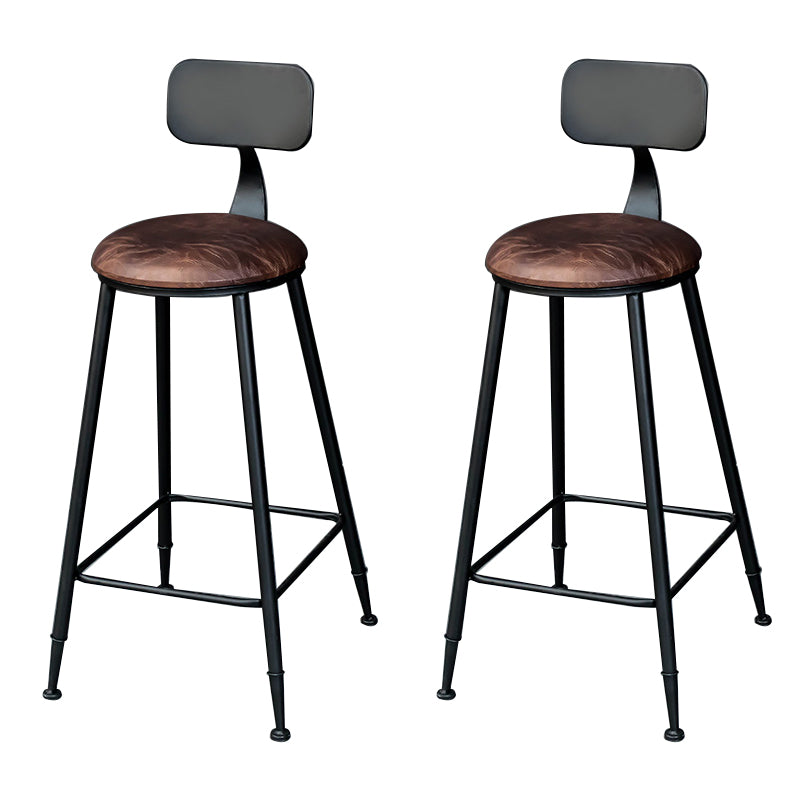 Contemporary Dining Stools Low Back Bar Stools with Footrest