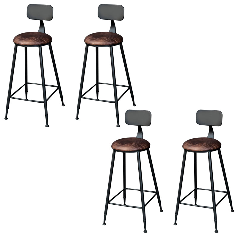 Contemporary Dining Stools Low Back Bar Stools with Footrest