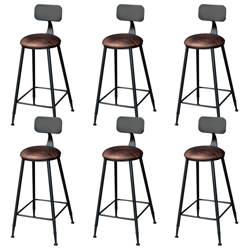 Contemporary Dining Stools Low Back Bar Stools with Footrest