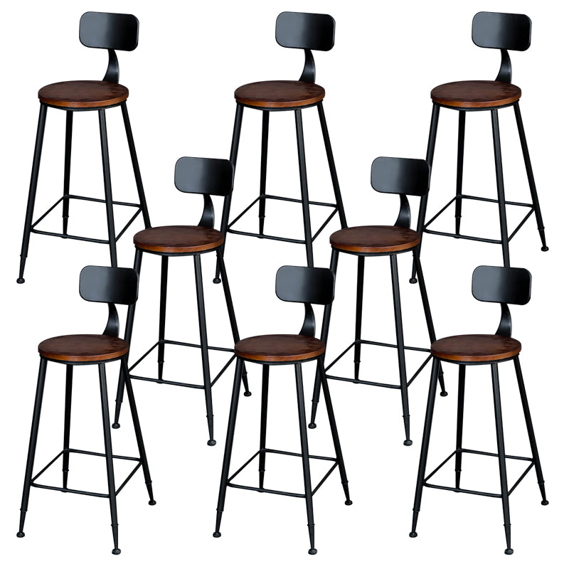 Contemporary Dining Stools Low Back Bar Stools with Footrest