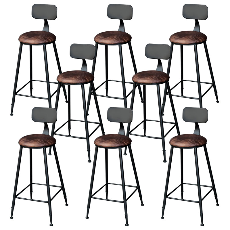 Contemporary Dining Stools Low Back Bar Stools with Footrest