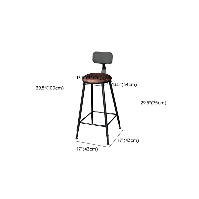 Contemporary Dining Stools Low Back Bar Stools with Footrest