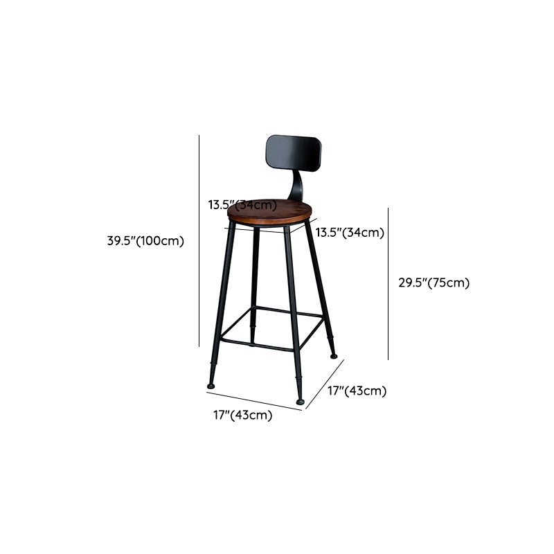 Contemporary Dining Stools Low Back Bar Stools with Footrest