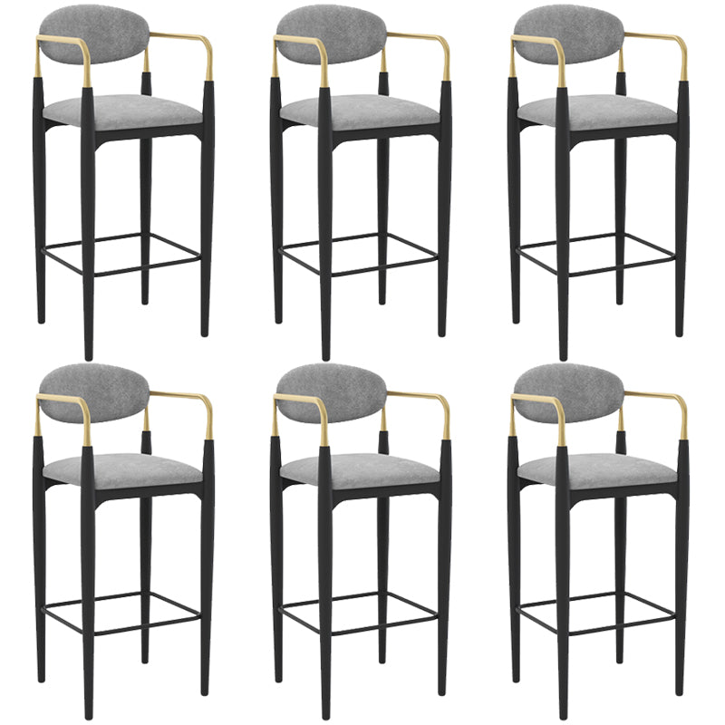 Contemporary Kitchen Dining Arm Chair Upholstered Dining Chair in Grey