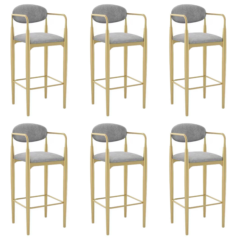 Contemporary Kitchen Dining Arm Chair Upholstered Dining Chair in Grey