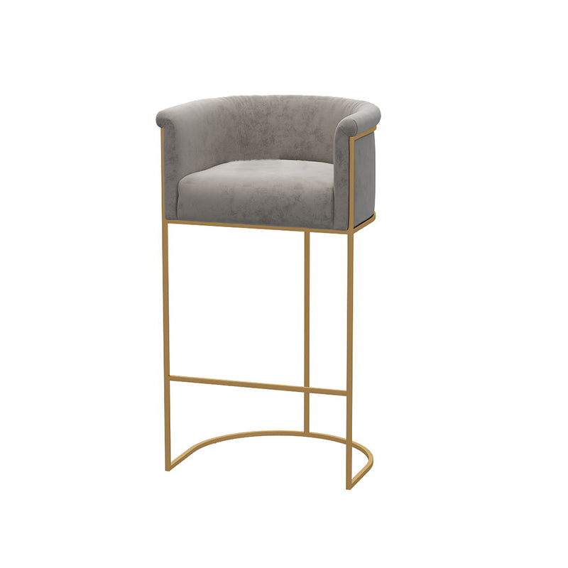 Glam Style Bar Stool Armed Upholstered Bar Stool for Dining Room