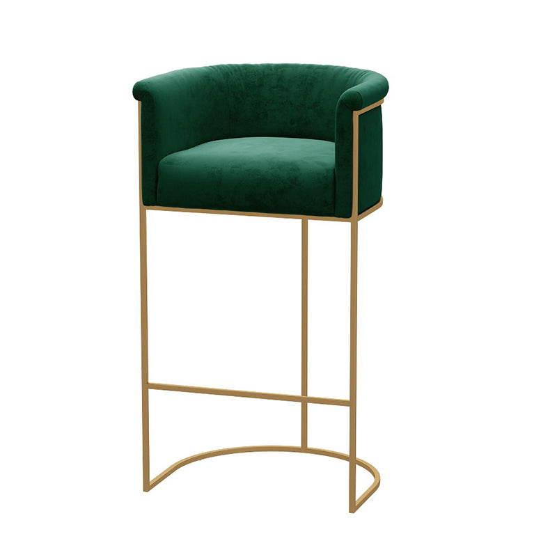 Glam Style Bar Stool Armed Upholstered Bar Stool for Dining Room