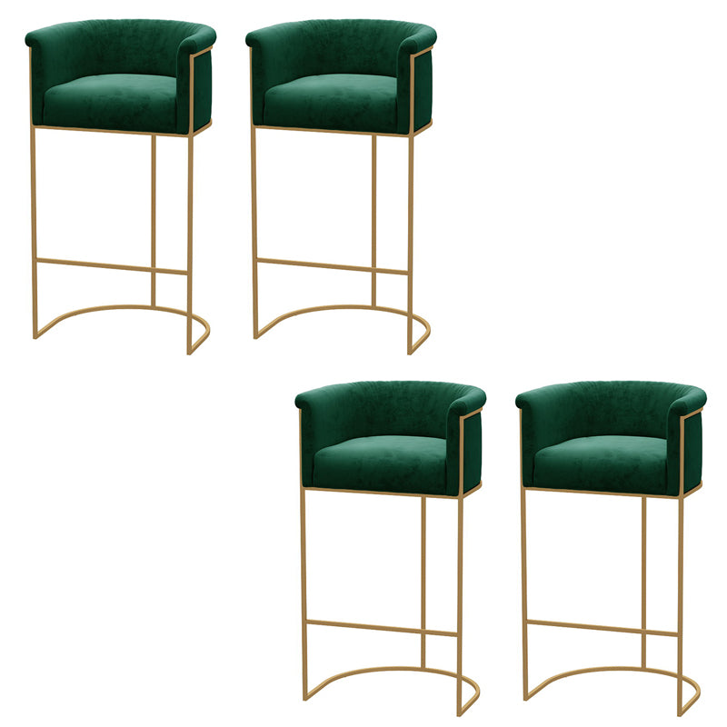 Glam Style Bar Stool Armed Upholstered Bar Stool for Dining Room