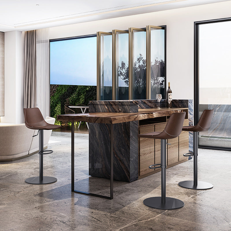 Industrial Leather Bar Stool Adjustable Backrest Bar Stool for Bristol