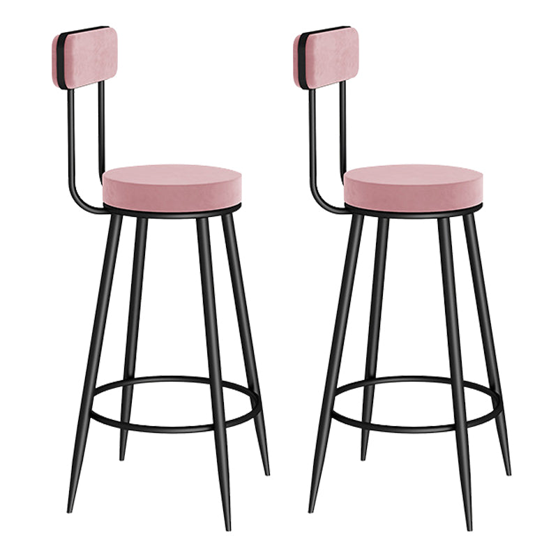 Contemporary Metal Bar Stools Armless Dining Stools with Footrest