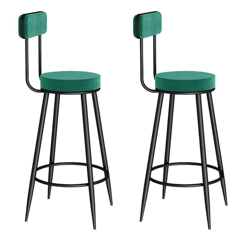 Contemporary Metal Bar Stools Armless Dining Stools with Footrest
