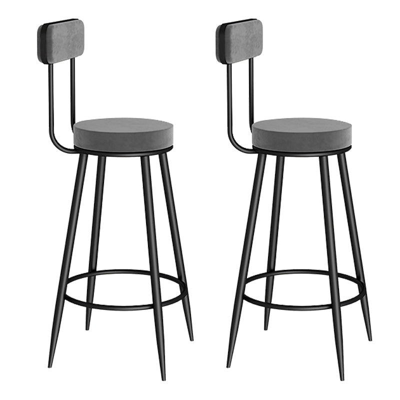 Contemporary Metal Bar Stools Armless Dining Stools with Footrest