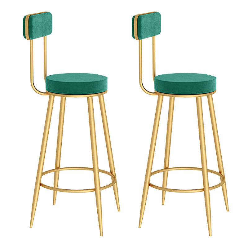 Contemporary Metal Bar Stools Armless Dining Stools with Footrest