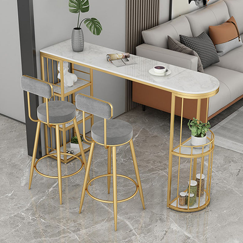 Contemporary Metal Bar Stools Armless Dining Stools with Footrest