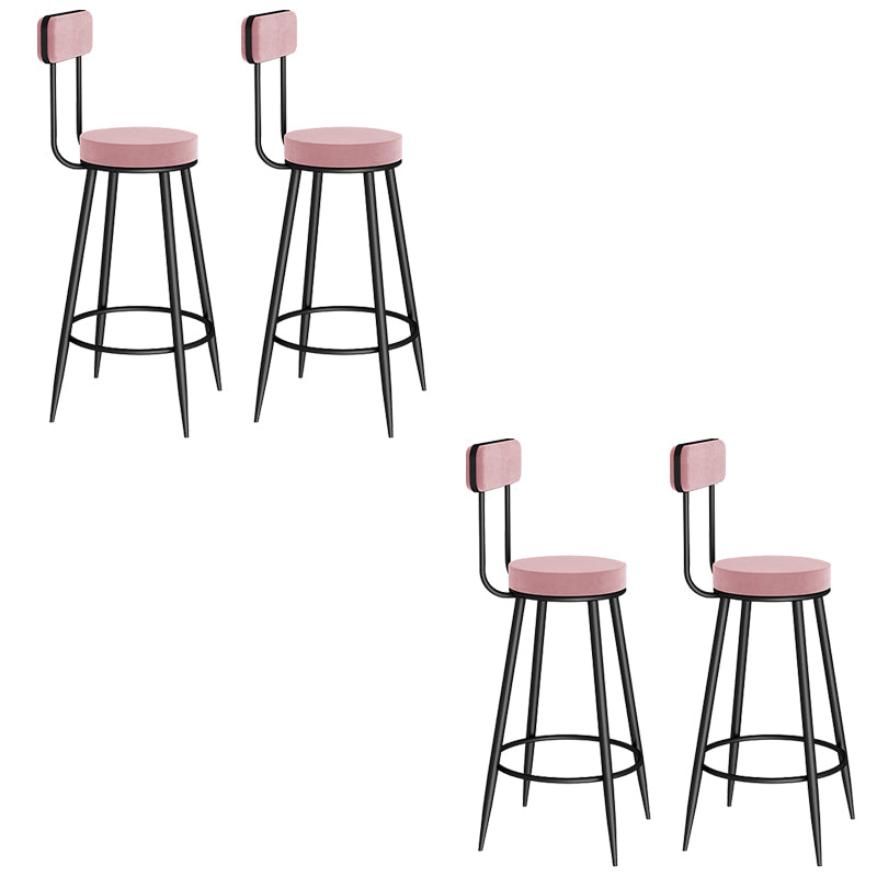 Contemporary Metal Bar Stools Armless Dining Stools with Footrest