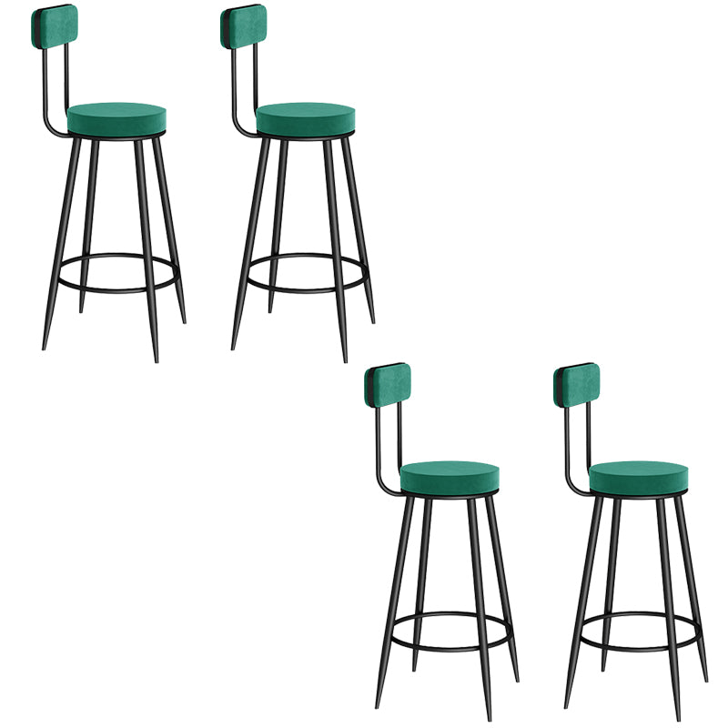Contemporary Metal Bar Stools Armless Dining Stools with Footrest