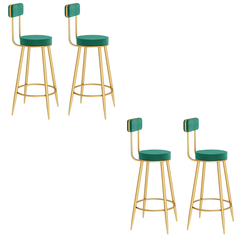 Contemporary Metal Bar Stools Armless Dining Stools with Footrest