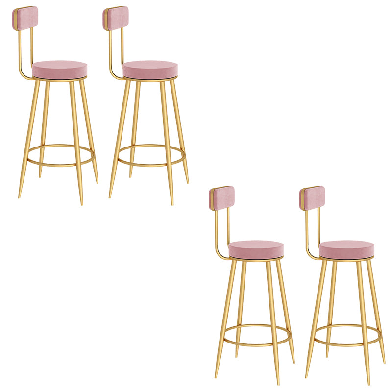 Contemporary Metal Bar Stools Armless Dining Stools with Footrest