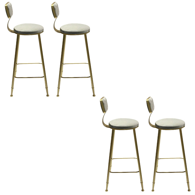 Contemporary Metal Bar Stools Armless Dining Stools with Footrest