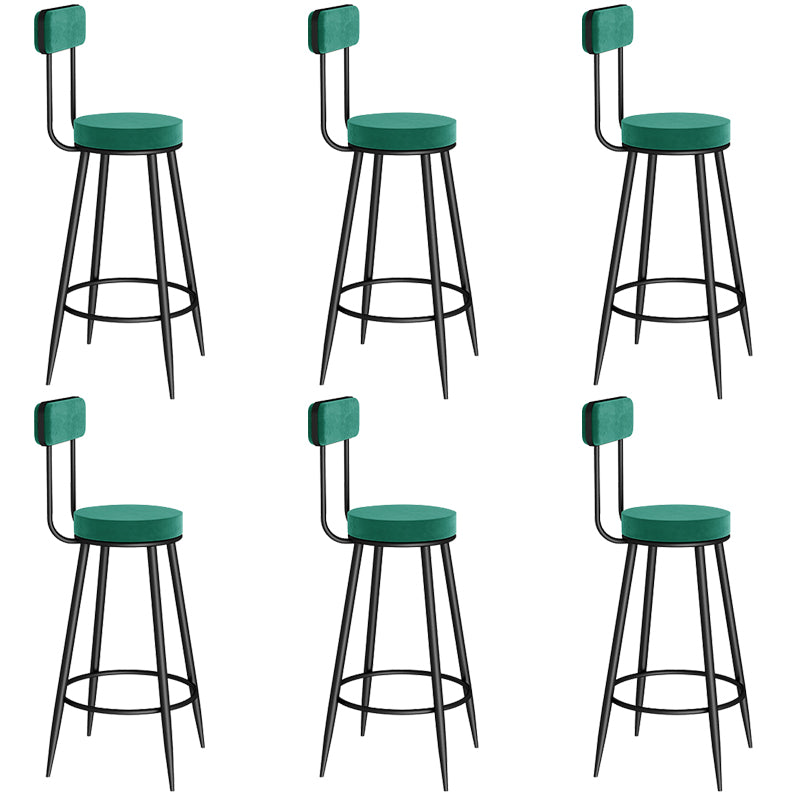 Contemporary Metal Bar Stools Armless Dining Stools with Footrest