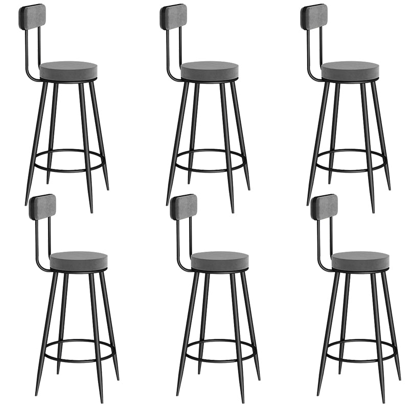 Contemporary Metal Bar Stools Armless Dining Stools with Footrest