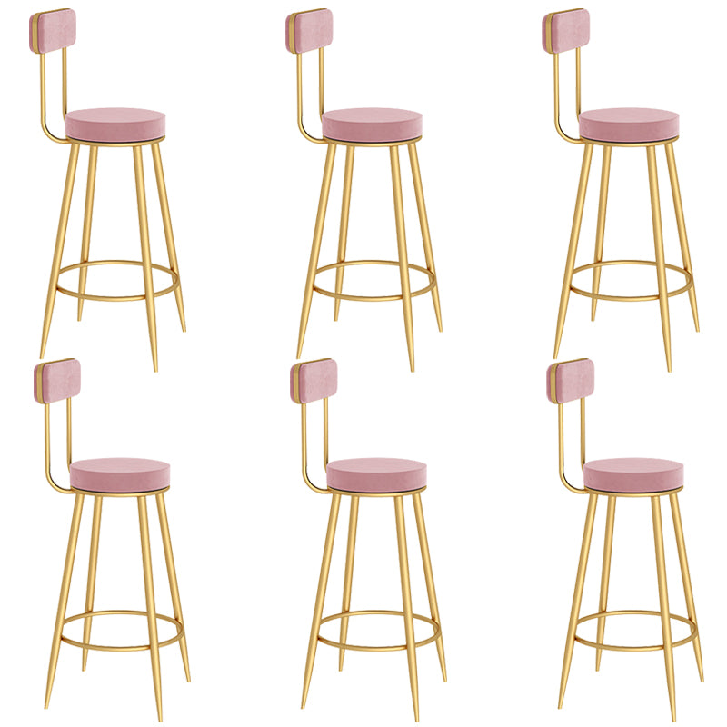 Contemporary Metal Bar Stools Armless Dining Stools with Footrest
