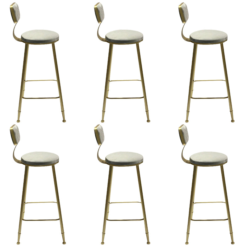 Contemporary Metal Bar Stools Armless Dining Stools with Footrest