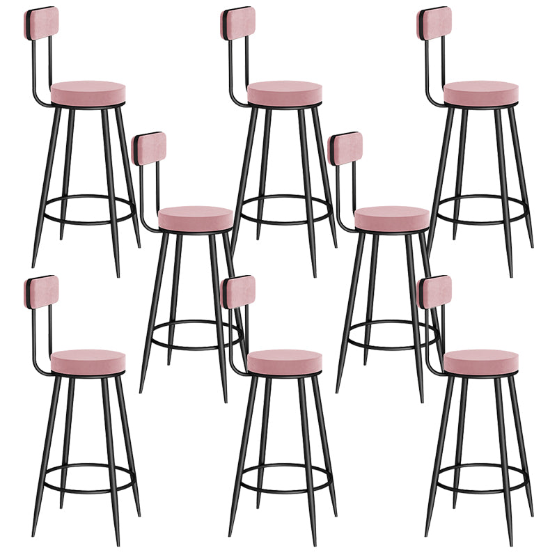 Contemporary Metal Bar Stools Armless Dining Stools with Footrest