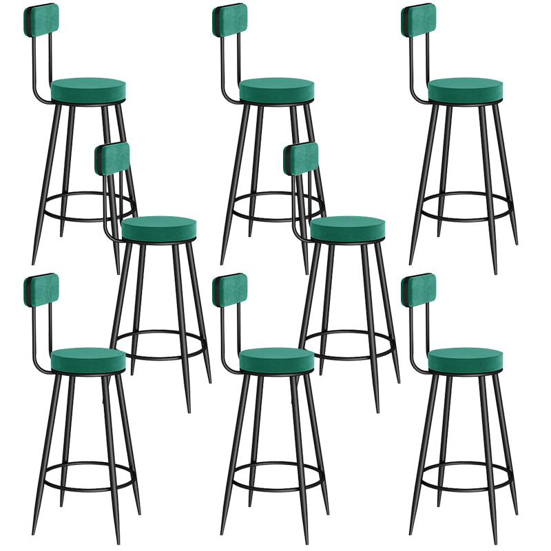 Contemporary Metal Bar Stools Armless Dining Stools with Footrest