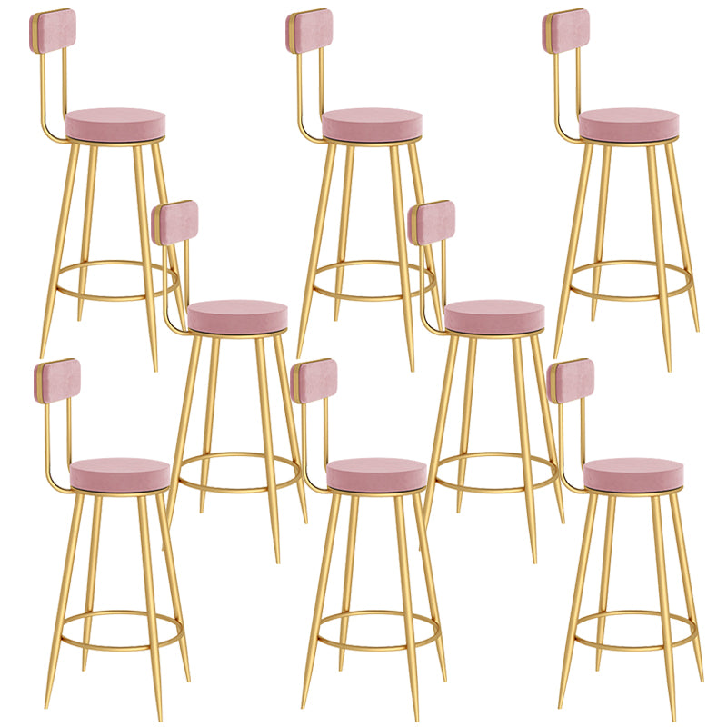 Contemporary Metal Bar Stools Armless Dining Stools with Footrest