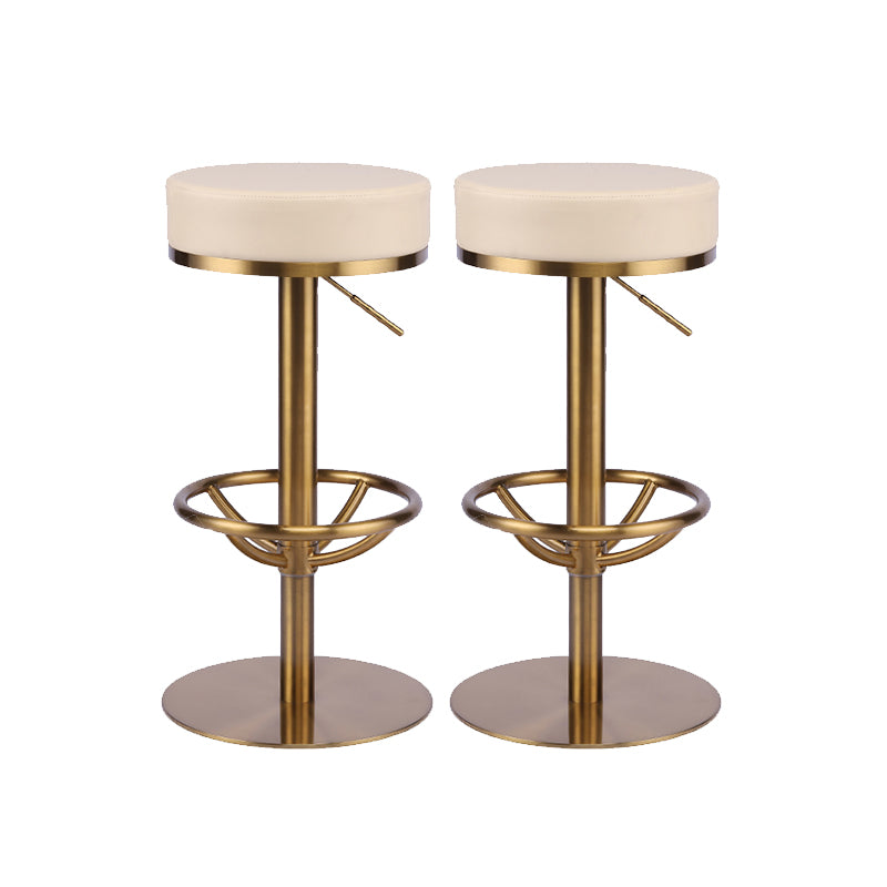 Industrial Leather Bar Stool Adjustable Backless Counter Stool for Bristol