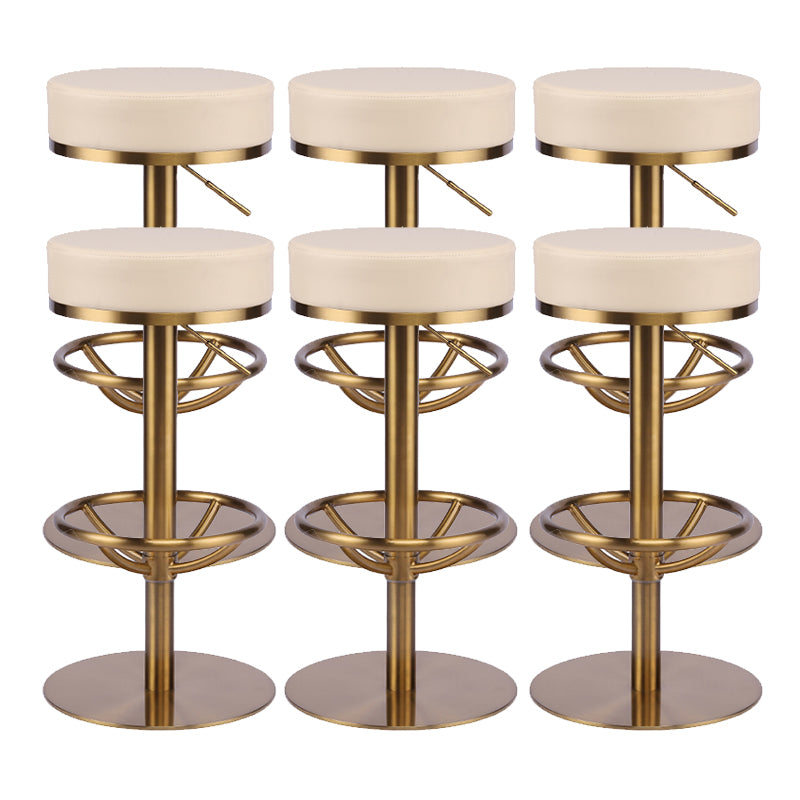 Industrial Leather Bar Stool Adjustable Backless Counter Stool for Bristol