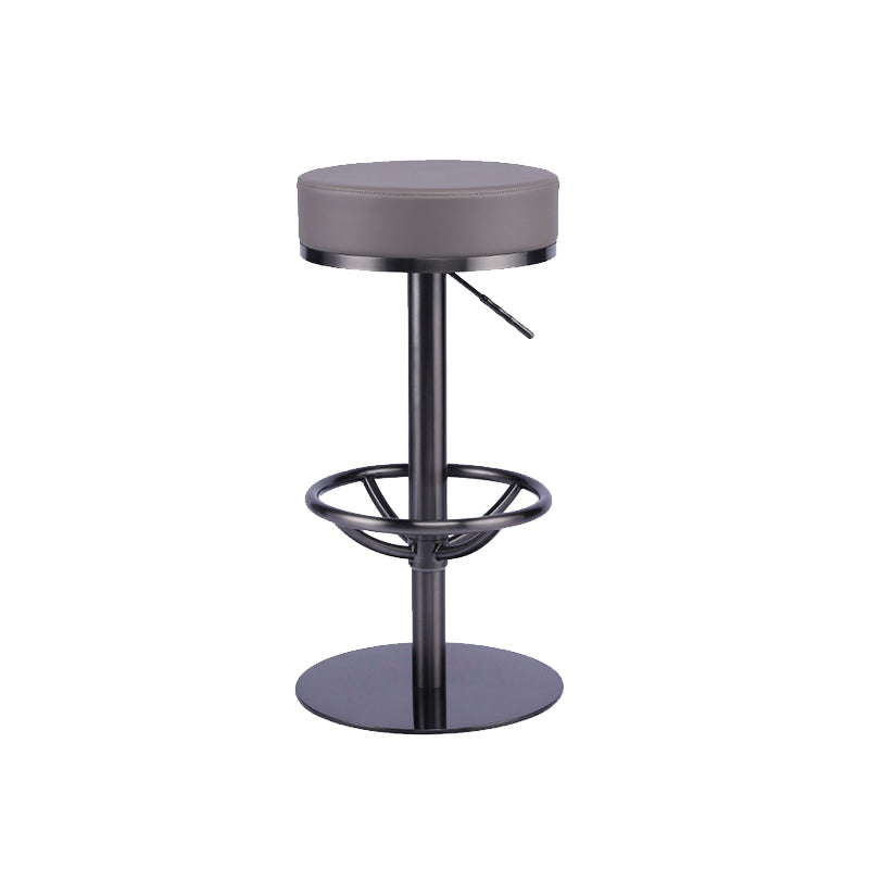 Industrial Leather Bar Stool Adjustable Backless Counter Stool for Bristol