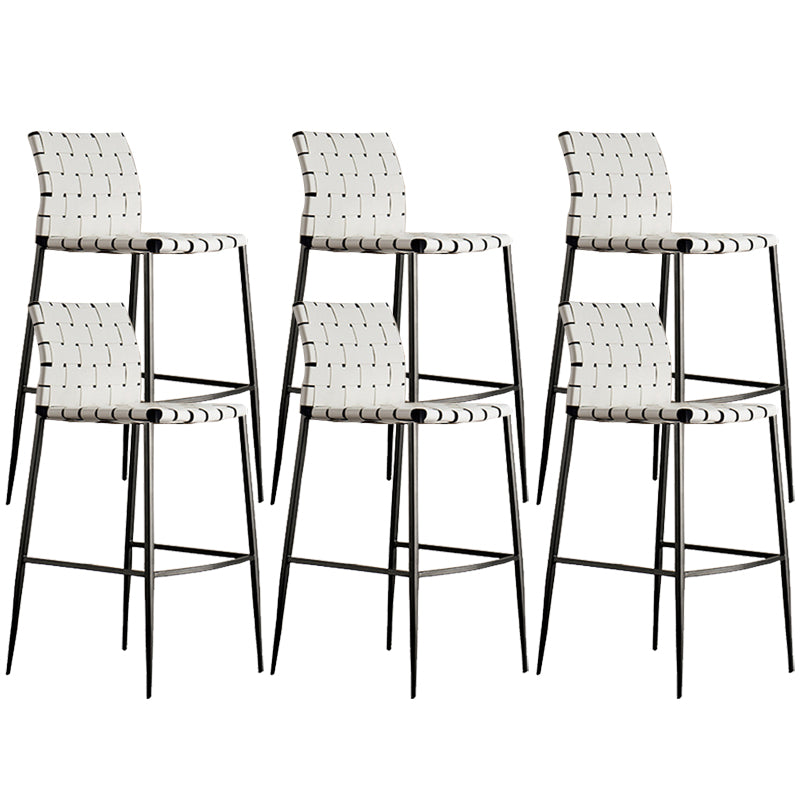 Faux Leather Dining Stools Contemporary Bar Stools with Metal Base