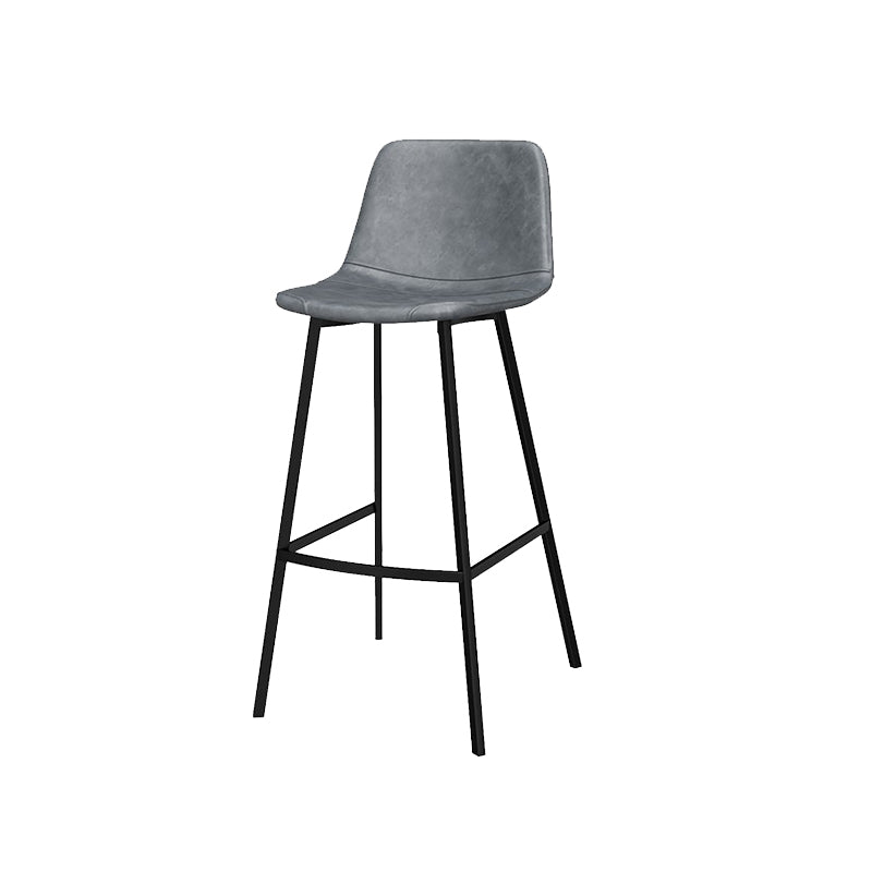 Metal Low Back Dining Stools Contemporary Armless Bar Stools with Footrest