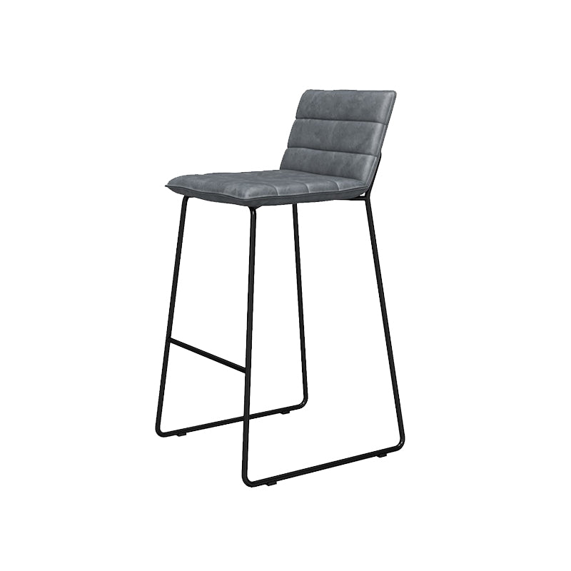 Metal Low Back Dining Stools Contemporary Armless Bar Stools with Footrest