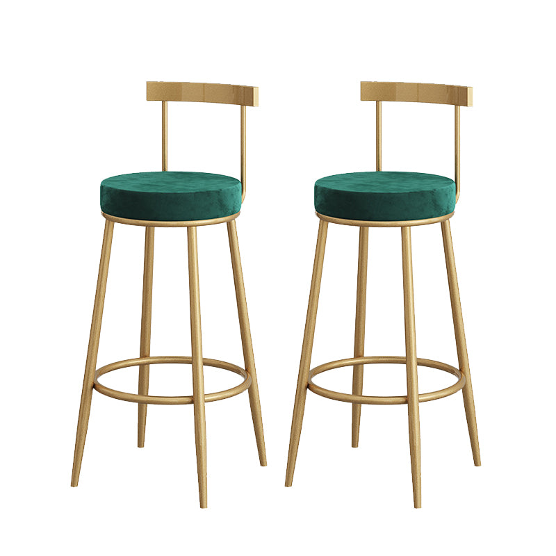 Metal Low Back Dining Stools Contemporary Armless Bar Stools with Cushion